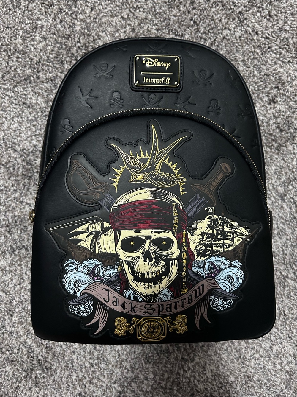 Loungefly x Disney Jack Sparrow Black Mini Backpack